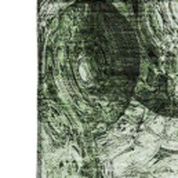 8' X 10' Green And Charcoal Abstract Washable Area Rug With UV Protection