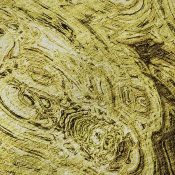 3' X 5' Gold And Chocolate Abstract Washable Area Rug With UV Protection