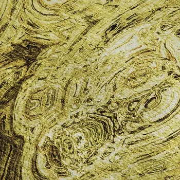 3' X 5' Gold And Chocolate Abstract Washable Area Rug With UV Protection