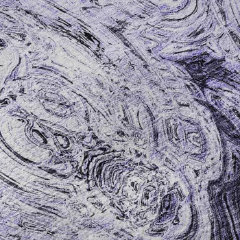 5' X 8' Purple And Ivory Abstract Washable Area Rug With UV Protection