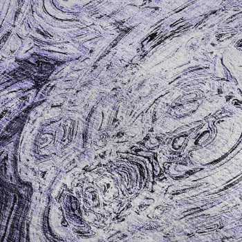 5' X 8' Purple And Ivory Abstract Washable Area Rug With UV Protection
