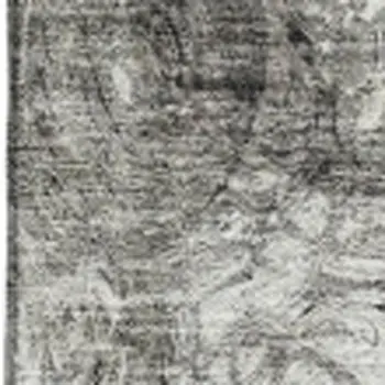 5' X 8' Silver And Gray Abstract Washable Area Rug With UV Protection