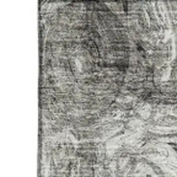 5' X 8' Silver And Gray Abstract Washable Area Rug With UV Protection