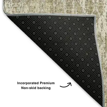5' X 8' Beige And Tan Moroccan Washable Area Rug With UV Protection