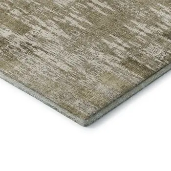 5' X 8' Beige And Tan Moroccan Washable Area Rug With UV Protection