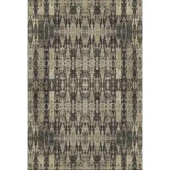 8' X 10' Black And Beige Moroccan Washable Area Rug With UV Protection