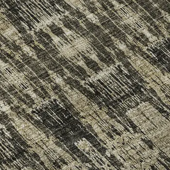 8' X 10' Black And Beige Moroccan Washable Area Rug With UV Protection