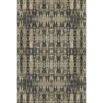8' X 10' Black And Beige Moroccan Washable Area Rug With UV Protection