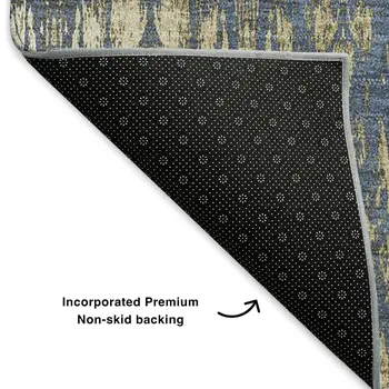 5' X 8' Blue And Chocolate Moroccan Washable Area Rug With UV Protection