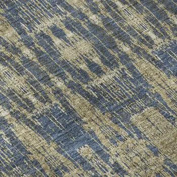 5' X 8' Blue And Chocolate Moroccan Washable Area Rug With UV Protection