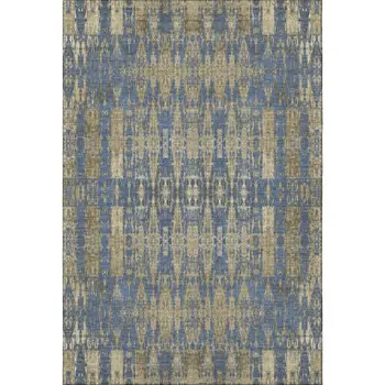 8' X 10' Blue And Chocolate Moroccan Washable Area Rug With UV Protection