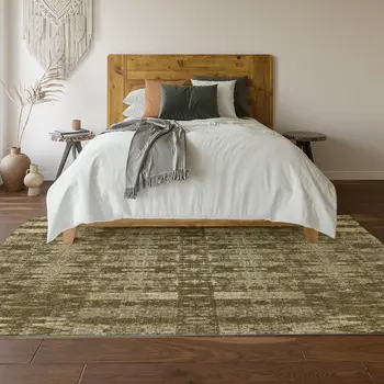 9' X 12' Chocolate And Beige Moroccan Washable Area Rug With UV Protection