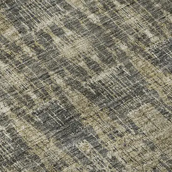 5' X 8' Gray And Tan Moroccan Washable Area Rug With UV Protection