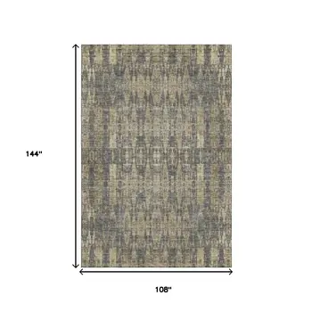 9' X 12' Gray And Tan Moroccan Washable Area Rug With UV Protection