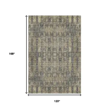 10' X 14' Gray And Tan Moroccan Washable Area Rug With UV Protection