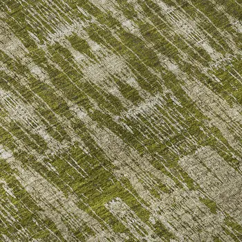 3' X 5' Olive Green And Beige Moroccan Washable Area Rug With UV Protection