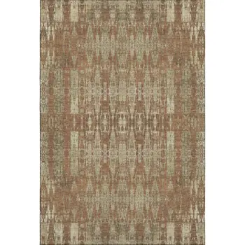 5' X 8' Chili Red And Beige Moroccan Washable Area Rug With UV Protection