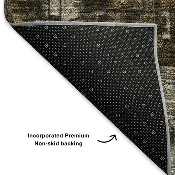 3' X 5' Brown And Gray Abstract Washable Area Rug With UV Protection