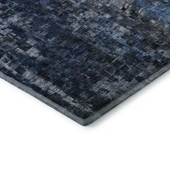10' X 14' Blue And Gray Abstract Washable Area Rug With UV Protection