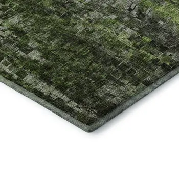 9' X 12' Green And Gray Abstract Washable Area Rug With UV Protection