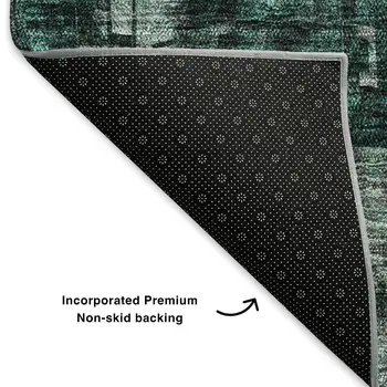3' X 5' Teal And Gray Abstract Washable Area Rug With UV Protection