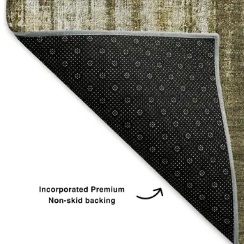 9' X 12' Brown And Ivory Striped Washable Area Rug With UV Protection
