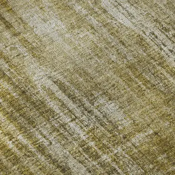 10' X 14' Brown And Ivory Striped Washable Area Rug With UV Protection