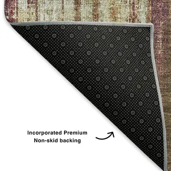 9' X 12' Chili Red And Ivory Striped Washable Area Rug With UV Protection