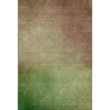 5' X 8' Blush And Green Ombre Washable Area Rug With UV Protection