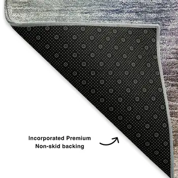 5' X 8' Beige Purple And Blue Ombre Washable Area Rug With UV Protection