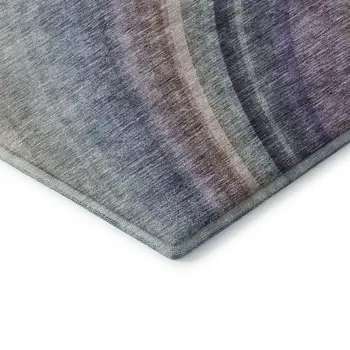 5' X 8' Beige Purple And Blue Ombre Washable Area Rug With UV Protection