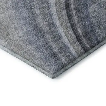 8' X 10' Blue Ivory And Gray Ombre Washable Area Rug With UV Protection