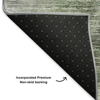3' X 5' Green Ivory And Gray Ombre Washable Area Rug With UV Protection