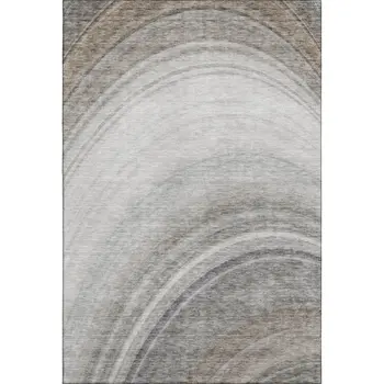 8' X 10' Gray Ivory And Beige Ombre Washable Area Rug With UV Protection