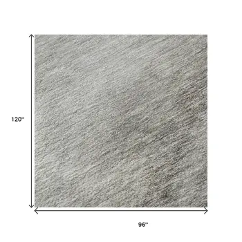 8' X 10' Gray Ivory And Beige Ombre Washable Area Rug With UV Protection
