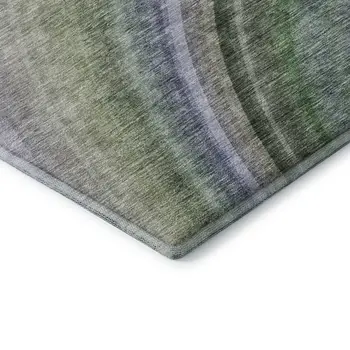 8' X 10' Teal Purple And Green Ombre Washable Area Rug With UV Protection