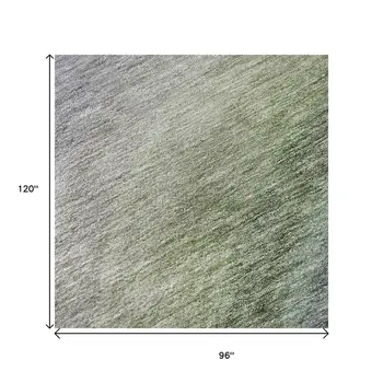 8' X 10' Teal Purple And Green Ombre Washable Area Rug With UV Protection