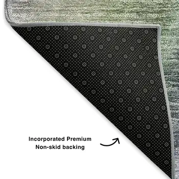 10' X 14' Teal Purple And Green Ombre Washable Area Rug With UV Protection