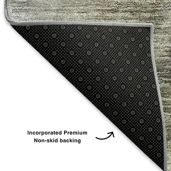 9' X 12' Taupe Gold And Gray Ombre Washable Area Rug With UV Protection