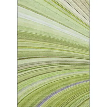 10' X 14' Artichoke Green Ivory And Purple Abstract Washable Area Rug With UV Protection