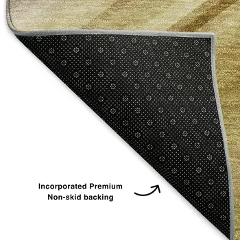8' X 10' Beige Blue And Ivory Abstract Washable Area Rug With UV Protection