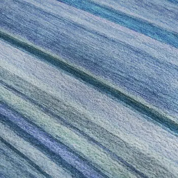 9' X 12' Blue Ivory And Gold Abstract Washable Area Rug With UV Protection