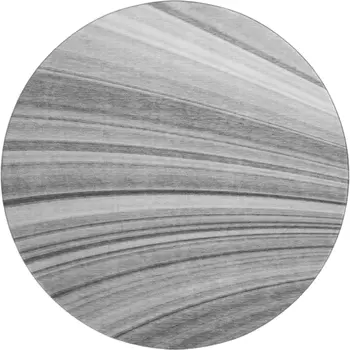 8' Gray And Ivory Abstract Washable Round Rug With UV Protection