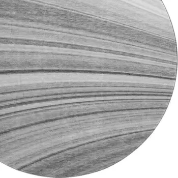 8' Gray And Ivory Abstract Washable Round Rug With UV Protection