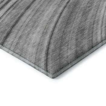 9' X 12' Gray And Ivory Abstract Washable Area Rug With UV Protection