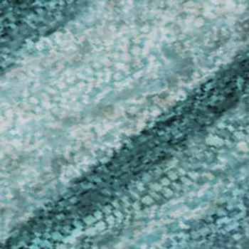 8' X 10' Teal And Ivory Abstract Washable Area Rug With UV Protection