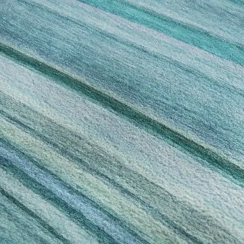 10' X 14' Teal And Ivory Abstract Washable Area Rug With UV Protection
