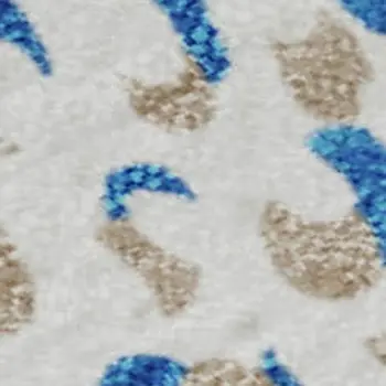3' X 5' Ivory And Blue Abstract Washable Area Rug With UV Protection