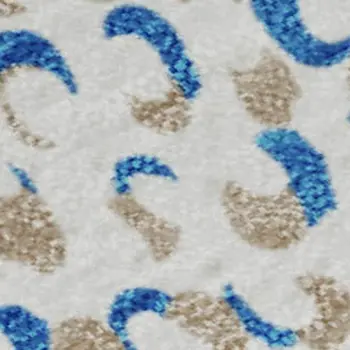 3' X 5' Ivory And Blue Abstract Washable Area Rug With UV Protection