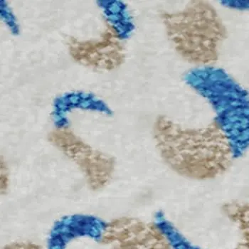 5' X 8' Ivory And Blue Abstract Washable Area Rug With UV Protection